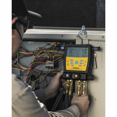 Manifold électronique 4 voies connecté Job Link® + 5 flexibles de 1500mm avec vannes - FIELDPIECE : SM480V