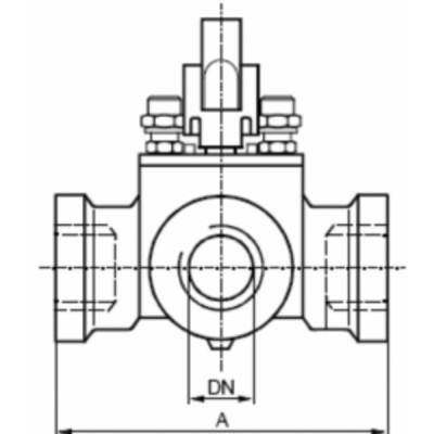 3 way sector valve, PN10, internal thread - SIEMENS : VBI31.25