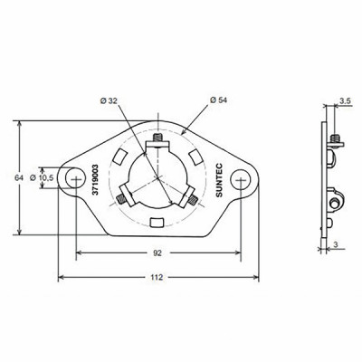 Flange of adaptation (3719003)  - SUNTEC : 3719003