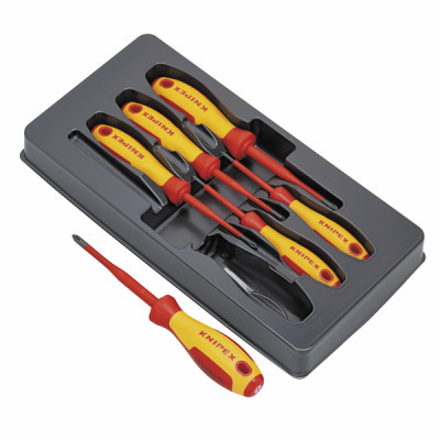 Conjunto de 6 tornilladores vde phillips / pozidriv - KNIPEX : 00 20 12 V03