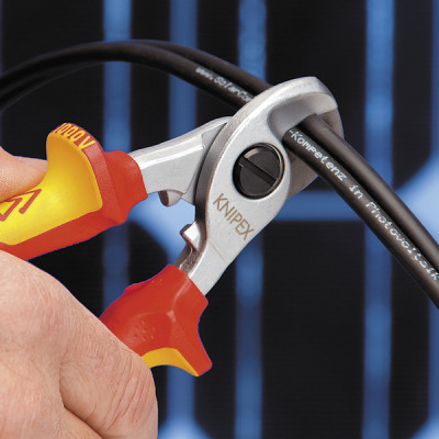 Cable shears with fall protection mechanism - KNIPEX : 95 16 165 T