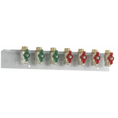 Rail and set of 7 plug valves - DANFOSS : 145H3938