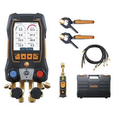 Testo 558s - Manifold électronique 4 voies avec sondes sans fil, flexibles et mallette  - TESTO : 05645583