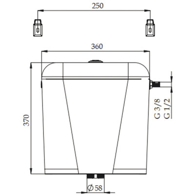 Réservoir de chasse attenant isolé avec mécanisme DV - ROI : 00953