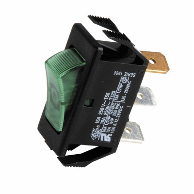 Einpoliger Schalter schwarz/grün leuchtend - GEMINOX: 87168121620