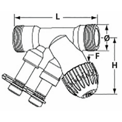 Filtre fioul - OVENTROP Deux conduites à robinet d'arrêt FF1/2" tamis inox  - OVENTROP : 2120104 (G080)