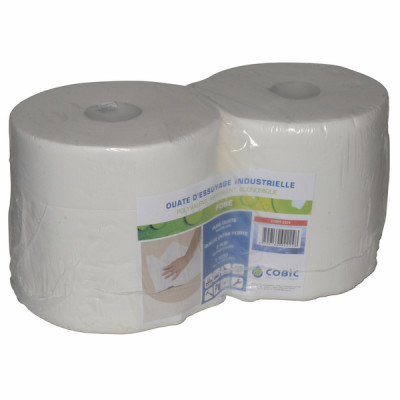 Papier d'essuyage blanc Lot 2 bobines (X 2) - COBIC : 909047