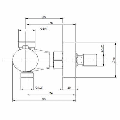 Mitigeur douche thermostatique 2 sorties NF ECAU - MAMMOLITI : F260045