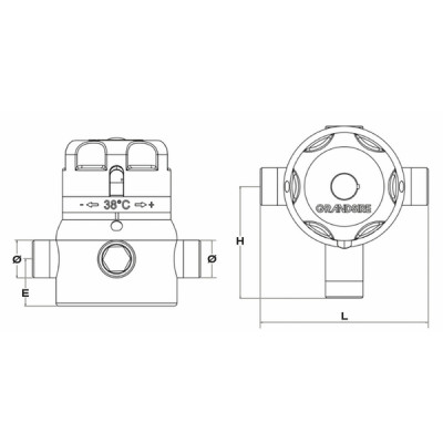 4-Way convertible valve for heated towel rail  - RBM : 7540400