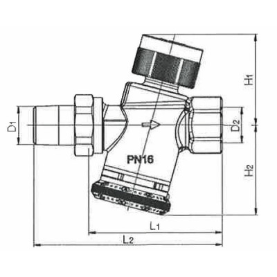 2-Wege-Ventil R438TG 1/2" x 16 - GIACOMINI: R438X062