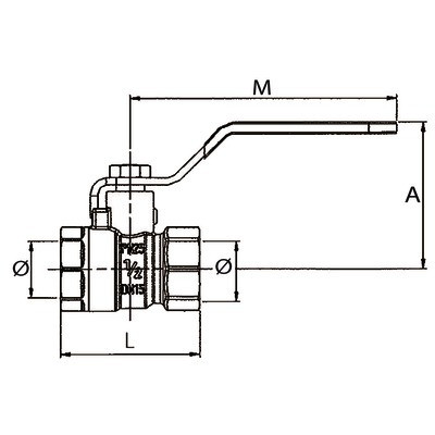 Vanne BS poignée plate FF3/4"- DIFF - 110018