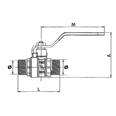 Válvula de bola MM tipo construcción 3/8"- DIFF - 110039