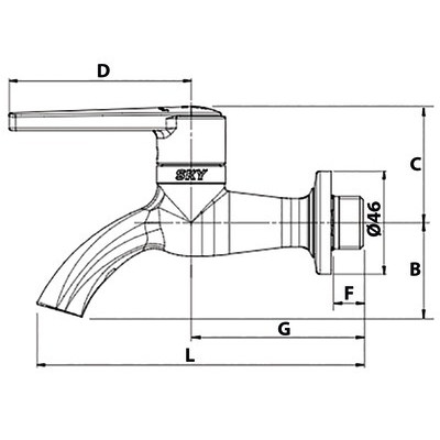 Robinet antigel breveté SKY M1/2''- EFFEBI - 1750P404