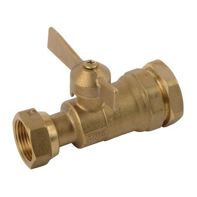 Water meter isolation ball valve straight for PE tube 3/4"- DIFF - 110165