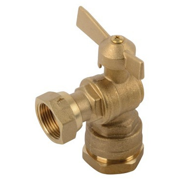 Water meter isolation ball valve angled for PE tube 3/4"- DIFF - 110166