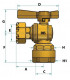 Water meter isolation ball valve angled for PE tube 3/4"- DIFF - 110166