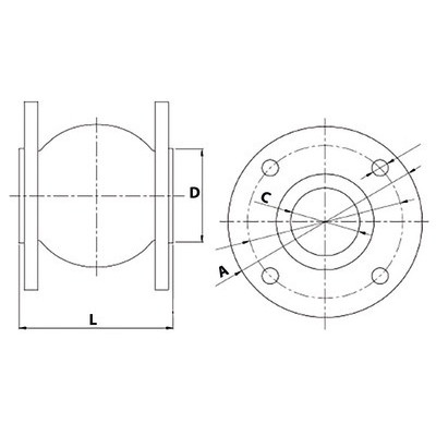 Flanged compensator D 40- DIFF - 110289