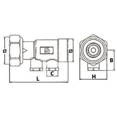 Brass anti-pollution check valve NF 3/4" F M short version- DIFF - 110297