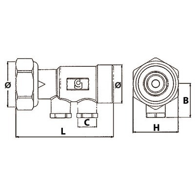 Clapet droit FT3/4"xM3/4" avec bouchon plastique long- DIFF - 110299