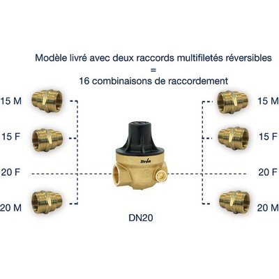 Isobar water pressure reducer multi-threaded 1/2 to 3/4 composite cover ISOPLUS CC- ITRON - ISOPLUSCCMG