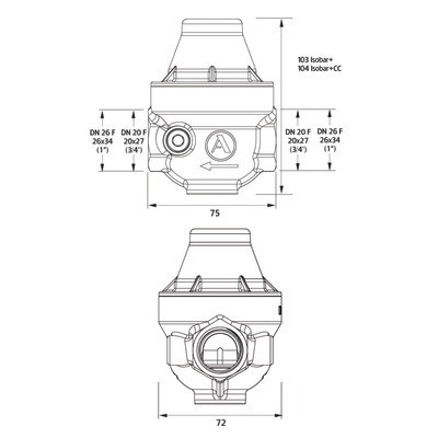 Reductor isobar HH 3/4" tapa composite iso20fcc- ITRON - ISO20FCCMG