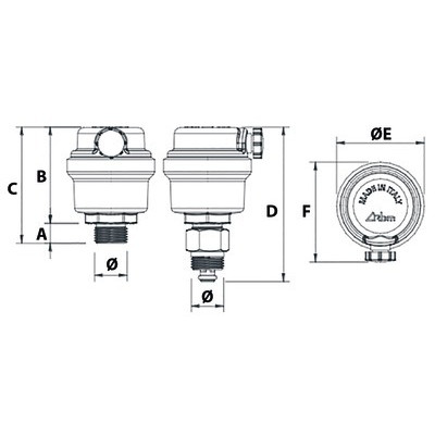 Miniluft CP 3/8 with shut-off valve- RBM - 7910340