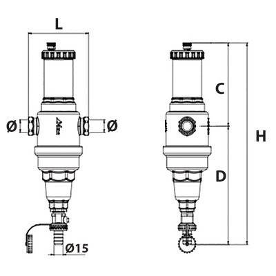 Airterm Dirt self-cleaning dirt separator / de-aerator 1"- RBM - 28310600
