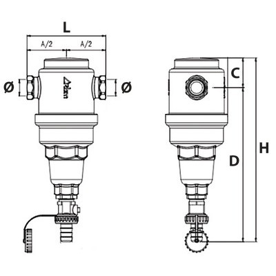 Séparateur particules boues DIRTERM laiton F1"1/2- RBM - 28290800