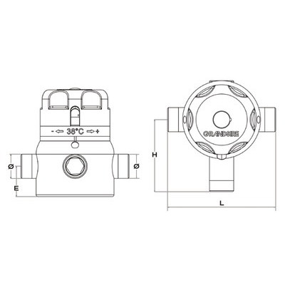 Mezclador termostático colectivo M1"- DIFF - 110711