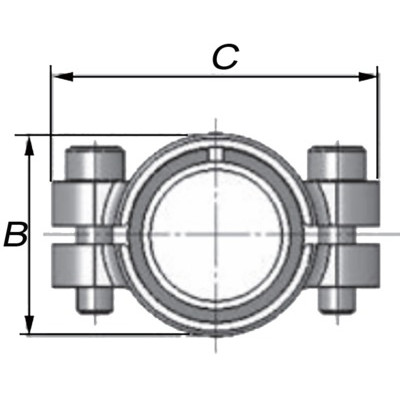 Short steel repair collar DSK 26.9 (3/4")- GEBO - 01.260.28.02