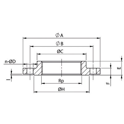 Brida aterrajada de acero H1"- DIFF - 110986