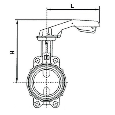 Butterfly valve with DN125 cast iron centring disk- BURACCO - CL623B125ICCL