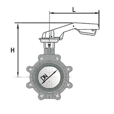 Válvula de mariposa con orejas roscadas fundición DN50- BURACCO - CL623T050HCCL
