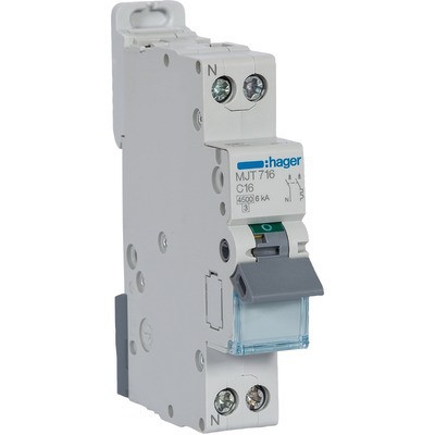 Disjoncteur 1P N 4.5-6kA courbe C-10A- HAGER - MJT710