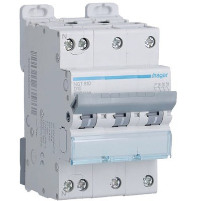 Circuit breaker 3P N 6-10kA curve D-40A- HAGER - NGT840
