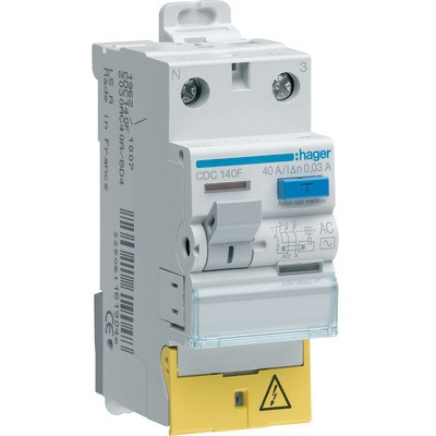Differential switch 1P+N 25A 30mA- HAGER - CDC125F