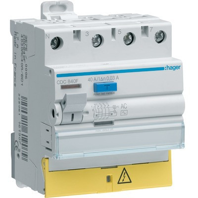 Differential switch 3P+N 63A 30mA- HAGER - CDC863F
