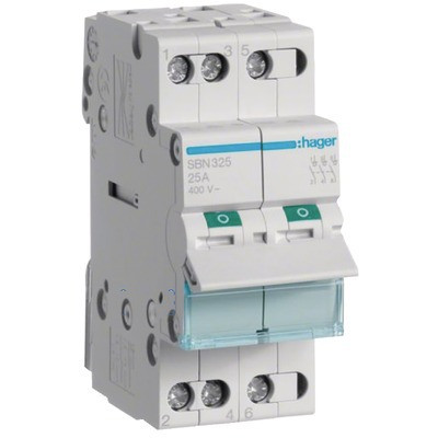 Interrupteur modulaire 3 pôles 25A- HAGER - SBN325