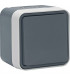 Poussoir CUBYKO inverseur saillie gris- HAGER - WNC022