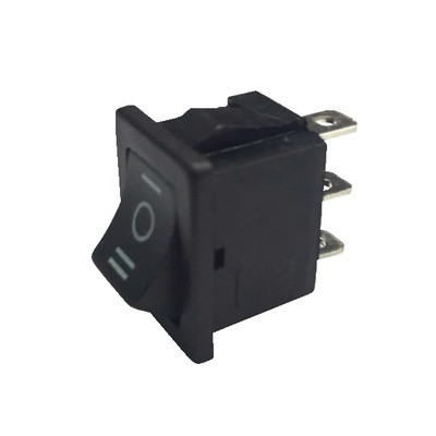 Interruptor negro I/0/II 6A 3XFASTON- DIFF - 150644