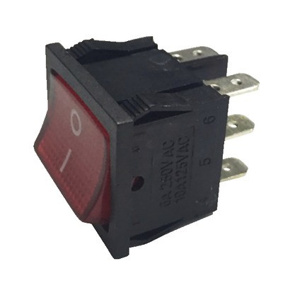 Interrupteur lumineux rouge 0/1 6A 6XFAS- DIFF - 150645