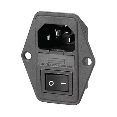 VDE plug + switch + fuse holder 0/1 oval- DIFF - 150649