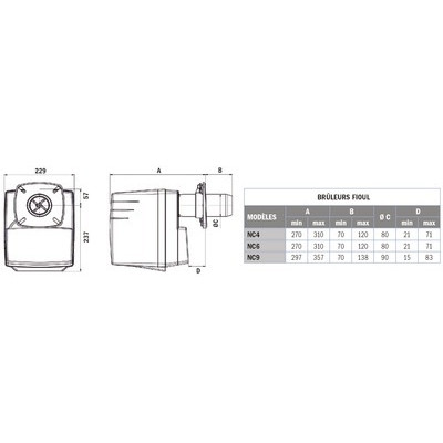 Brûleur fioul NC6 H101A 40 à 55kW- CUENOD - 3832024