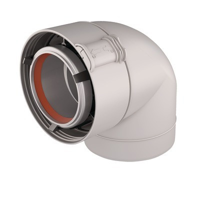 Coude 90° ALU/PVC blanc UBBINK Ø60/100mm- UBBINK - 227233