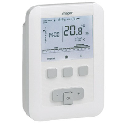 Programmable thermostat hager digital 230v 7 days- HAGER - EK530