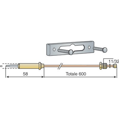Thermocouple 600- DIFF pour De Dietrich Chappée - 84068984