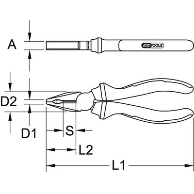 Pince universelle à poignées bi-composan- KS TOOLS - 115.1020