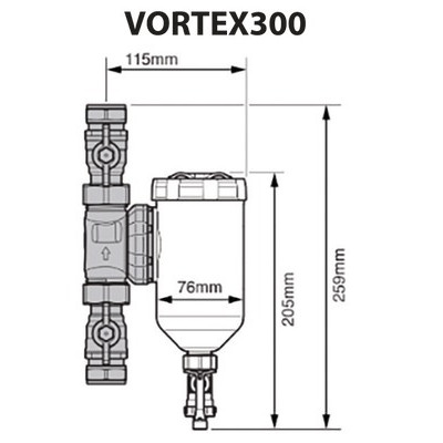 Filtre magnétique  VORTEX300 22mm- SENTINEL - V300-GRP22-EXP