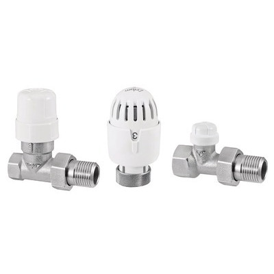 Kit robinet thermostatique droit F3/8" Blanc- RBM - 20790300
