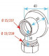 Applique murale F1/2" collet battu 14mm- DIFF - 99107
